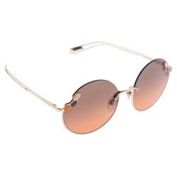 Pre Owned Bvlgari Gold Tone/ Bicolor Gradient BV 6124 Serpenti Round Sunglasses