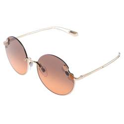 Pre Owned Bvlgari Gold Tone/ Bicolor Gradient BV 6124 Serpenti Round Sunglasses