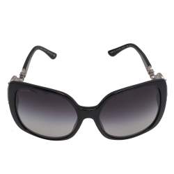 Bvlgari Black/ Grey Gradient 8081-B Crystal Oversized Square Sunglasses