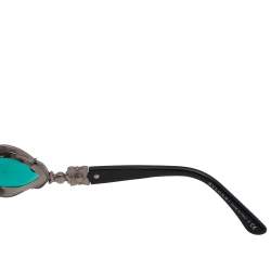 Bvlgari Black/ Grey Gradient 8081-B Crystal Oversized Square Sunglasses