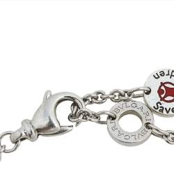Pre Owned Bvlgari B.Zero1 Save The Children Sterling Silver Bracelet S/M