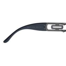 Bvlgari Black Acetate 6012 Jeweled Temple Gradient Aviator Sunglasses
