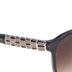 Bvlgari Dark Brown Tortoise 8104 Ruffle Wayfarer Sunglasses