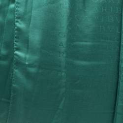 Pre Owned Bvlgari Green Logomania Silk Wool Stole