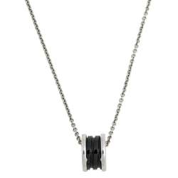 Bvlgari Save The Children B.Zero1 Black Ceramic Silver Pendant Necklace