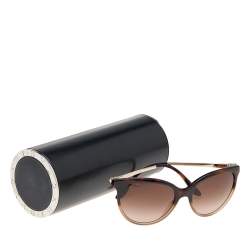 Pre Owned Bvlgari Havana/Gold BV 8161-B Cat Eye Gradient Sunglasses