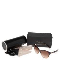 Pre Owned Bvlgari Brown 8197 Wayfarer Sunglasses