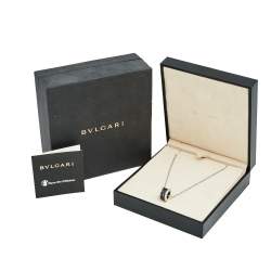Bvlgari Save the Children Black Ceramic and Silver Pendant Necklace