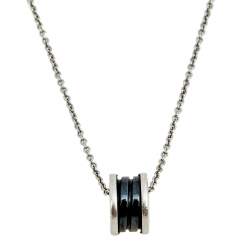 Bvlgari Save the Children Black Ceramic and Silver Pendant Necklace