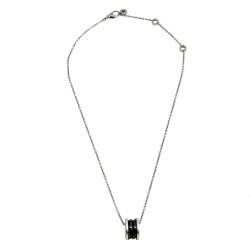 Bvlgari Save the Children Black Ceramic and Silver Pendant Necklace