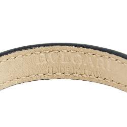 Bvlgari Serpenti Forever Brown Leather Gold Tone Enamel Wrap Bracelet