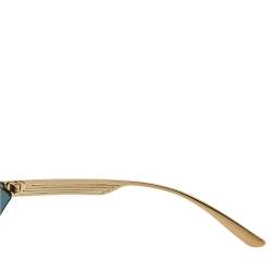 Pre Owned Bvlgari Pale Gold/ Rose Gold Mirrored 6139 Rectangle Sunglasses