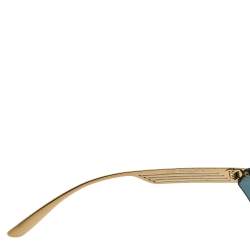 Pre Owned Bvlgari Pale Gold/ Rose Gold Mirrored 6139 Rectangle Sunglasses