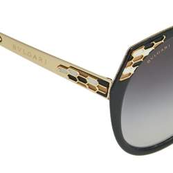 Pre Owned Bvlgari Matte Black/ Grey Gradient 6095 Cat Eye Sunglasses