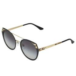 Pre Owned Bvlgari Matte Black/ Grey Gradient 6095 Cat Eye Sunglasses