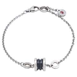 Bvlgari B.Zero1 Save the Children Black Ceramic Sterling Silver Bracelet SM