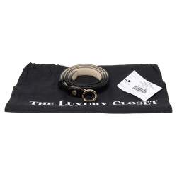 Bvlgari Black Leather Ring Buckle Slim Belt 110CM