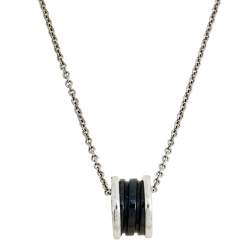 Bvlgari Save The Children B.Zero1 Black Ceramic Silver Pendant Necklace