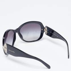 Bvlgari Black & Crystal Embellished/Grey Gradient 8044-B Oversized Sunglasses