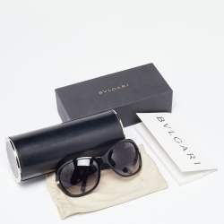 Bvlgari Black & Crystal Embellished/Grey Gradient 8044-B Oversized Sunglasses