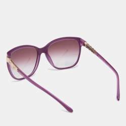 Bvlgari Purple Acetate 8136 Crystals Embellished Square Sunglasses