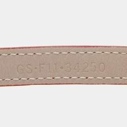 Pre Owned Bvlgari Red Leather Gold Tone Double Coiled Wrap Bracelet