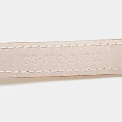 Bvlgari Tan Leather Gold Tone Double Coiled Wrap Bracelet