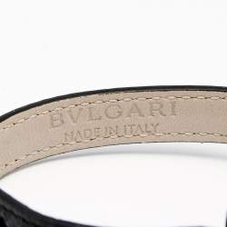 Bvlgari Black Leather Serpenti Forever Bracelet