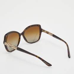 Bvlgari Havana Brown Brown Gradient 8174-B Emblished Polorized Butterfly Sunglasses