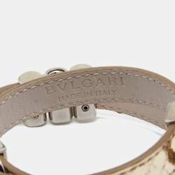 Bvlgari Metallic Karung Leather Double Coiled Bracelet