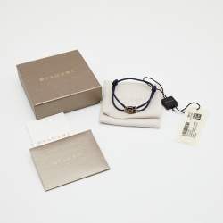 Bvlgari Serpenti Forever Hawk's Eye Grey & Black Enameled Cord Bracelet