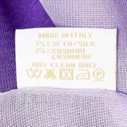 Bvlgari Purple Ombre Logo Cashmere & Silk Scarf