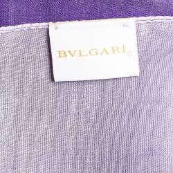 Bvlgari Purple Ombre Logo Cashmere & Silk Scarf