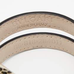 Bvlgari Serpenti Forever Silver Leather Cleopatra Wrap Bracelet