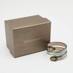 Bvlgari Serpenti Forever Silver Leather Cleopatra Wrap Bracelet