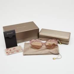 Bvlgari Pink/Rose Gold Mirrored 8203 Serpenteyes Sunglasses