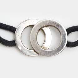 Bvlgari Bvlgari Interlocking Circles Sterling Silver Adjustable Cord Bracelet