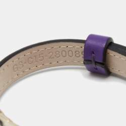 Bvlgari Scaglie Enamel Purple Leather Gold Plated Bracelet