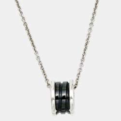 Bvlgari B.Zero1 Save the Children Black Ceramic Sterling Silver Pendant Necklace