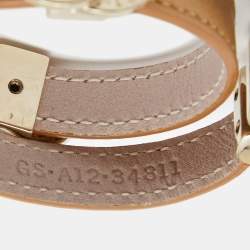 Bvlgari Brown Leather Interlocking Rings Double Coiled Bracelet