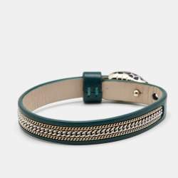 Bvlgari Serpenti Forever Enamel Leather Two Tone Bracelet