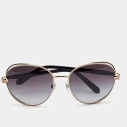 Bvlgari Black/Gold 6087-B Oval Gradient Sunglasses
