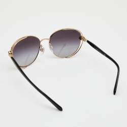 Bvlgari Black/Gold 6087-B Oval Gradient Sunglasses