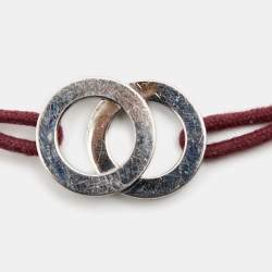 Bvlgari Bvlgari Interlocking Circles Sterling Silver Adjustable Cord Bracelet