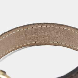 Bvlgari Brown Leather Gold Tone Monete Coin Wrap Bracelet