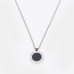 Bvlgari Sterling Silver Onyx & Ruby Save The Children Pendant Necklace