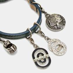 Bvlgari Green Patent Leather Multi Charms Bracelet
