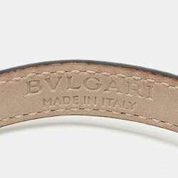 Pre Owned Bvlgari Serpenti Forever Snakeskin Leather Enamel Silver Tone Bracelet