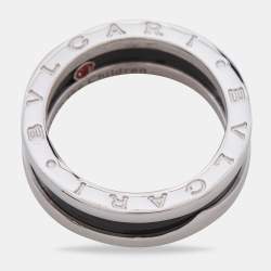 Bvlgari B-zero1 Save the Children Ceramic Sterling Silver Band Ring Size 57