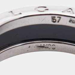 Bvlgari B-zero1 Save the Children Ceramic Sterling Silver Band Ring Size 57